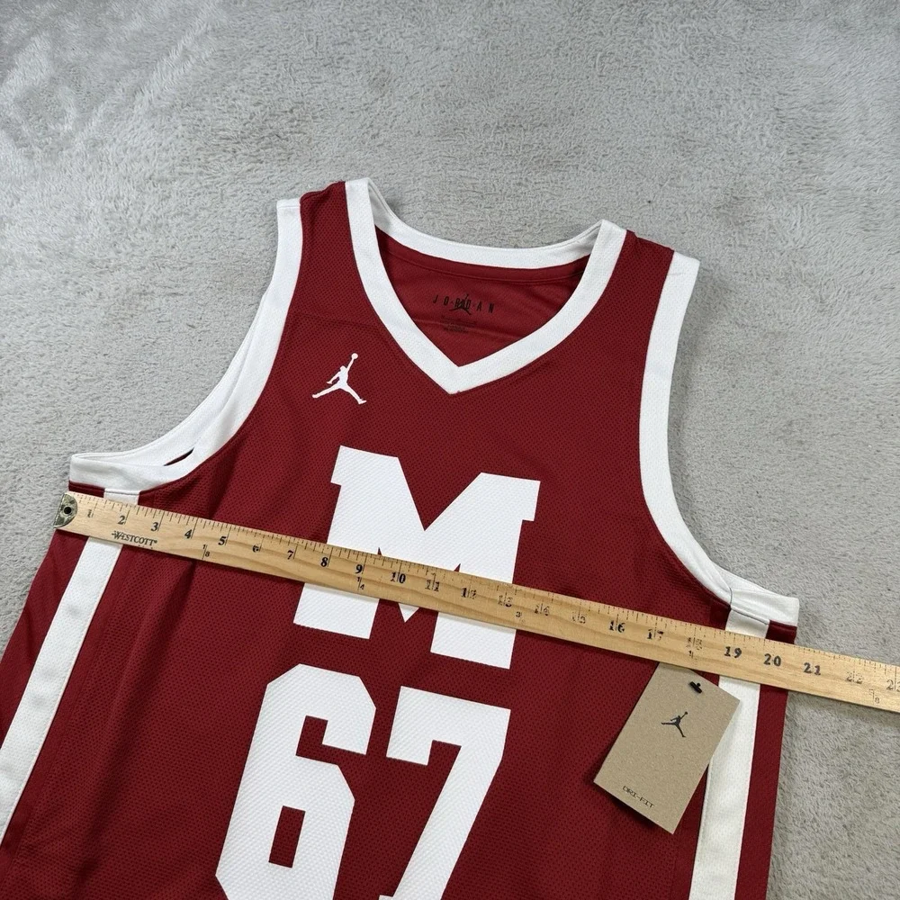 Morehouse Maroon Tigers Jersey Mens Medium Air Jordan Red Basketball Mesh #67